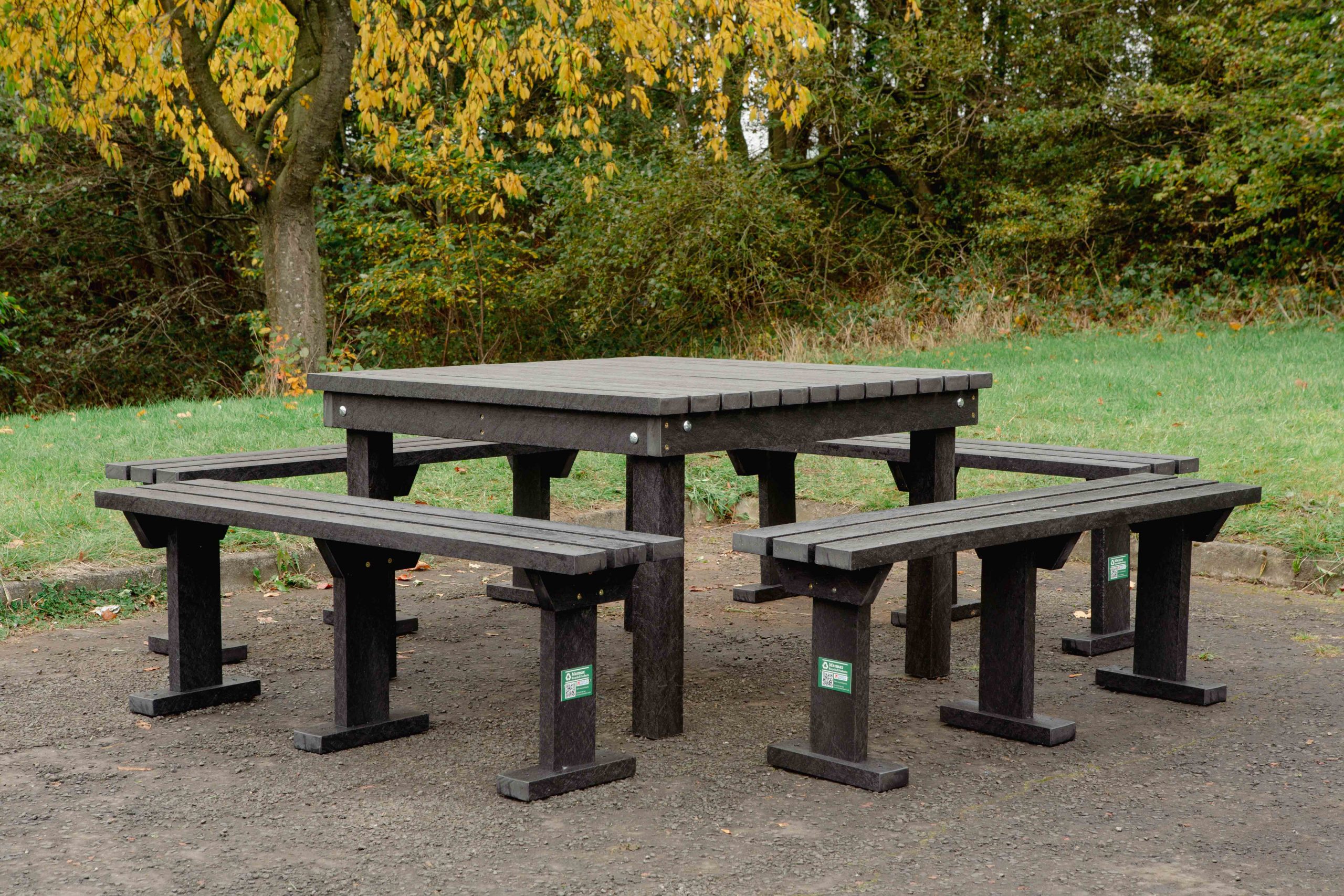 Adult Octobrunch Picnic Bench Black outside