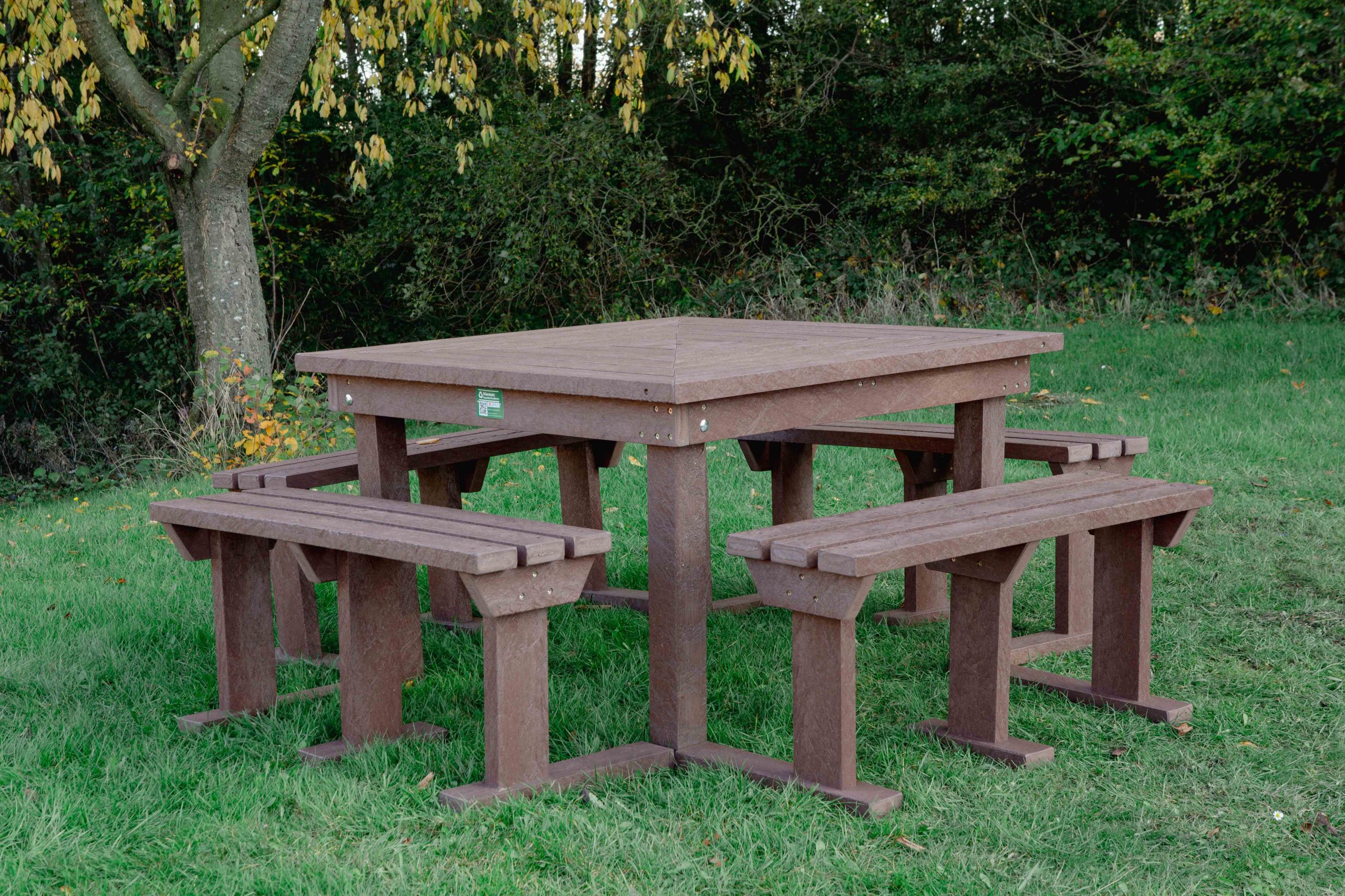 Adult Octobrunch Picnic Bench Brown on grass