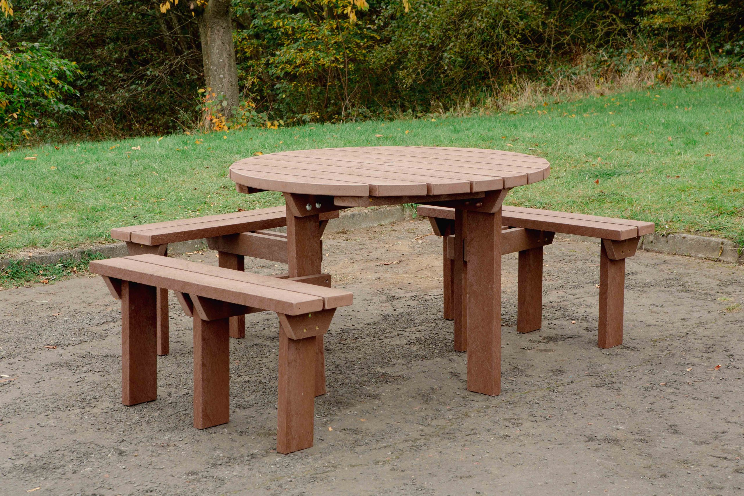 Adult Olympic Picnic Bench Brown 2 Adult Olympic Picnic Bench Brown outside