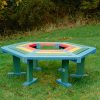 Beamish Tree Seat Hexagonal Rainbow Beamish Tree Seat Hexagonal Rainbow on grass