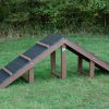 Dog Agility A Frame Ramp Brown and Black on grass