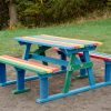 Rainbow Sturdy Picnic Bench on grass