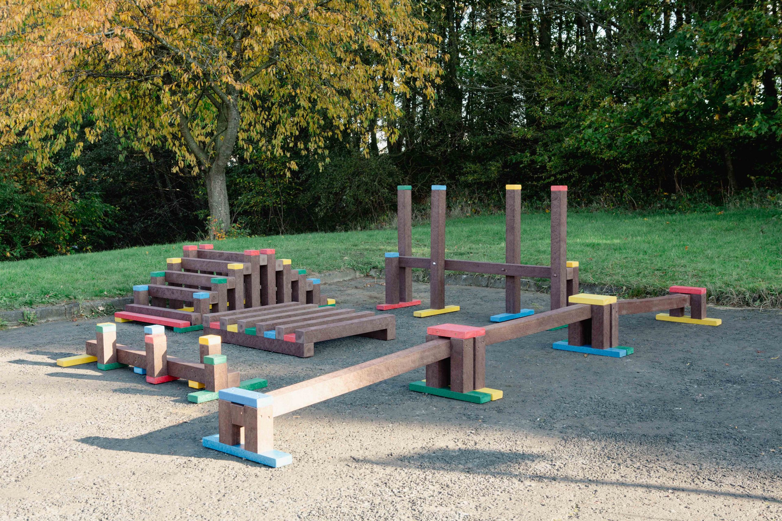 Play equipment in a park