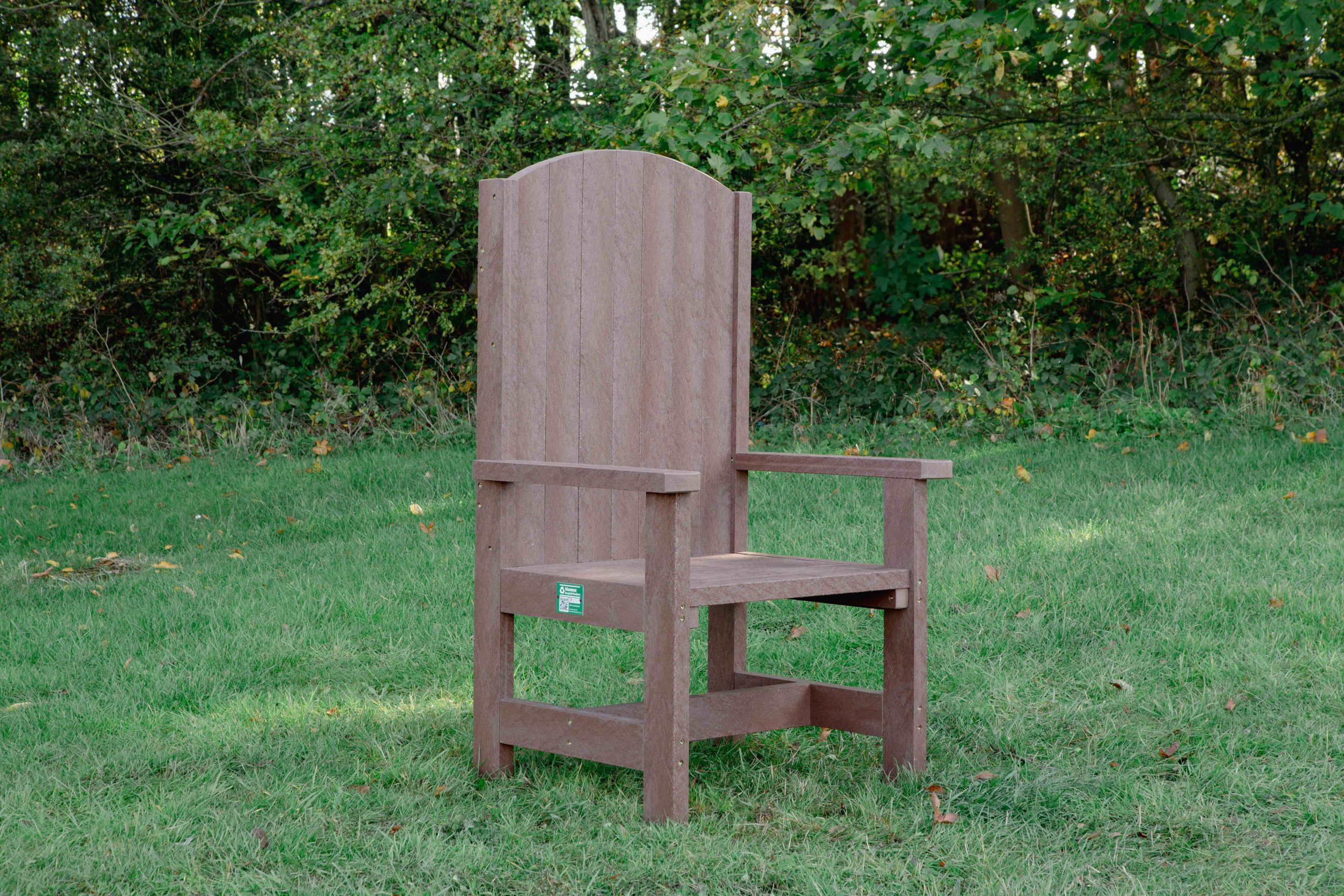 Teacher's Storytelling Chair Brown Brown Teacher's Storytelling Chair on grass
