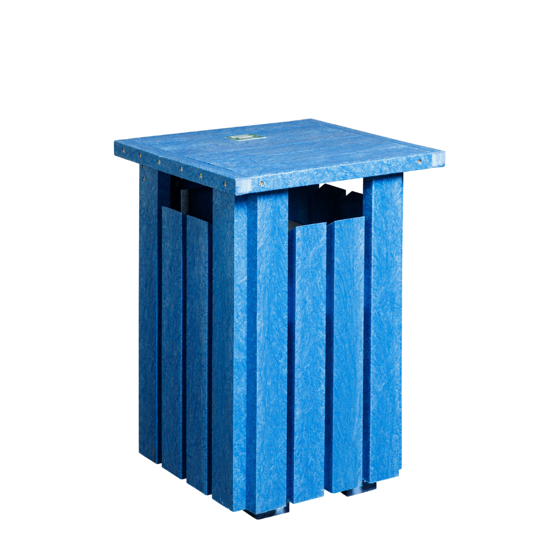 Waste Bin Blue Closed Lid