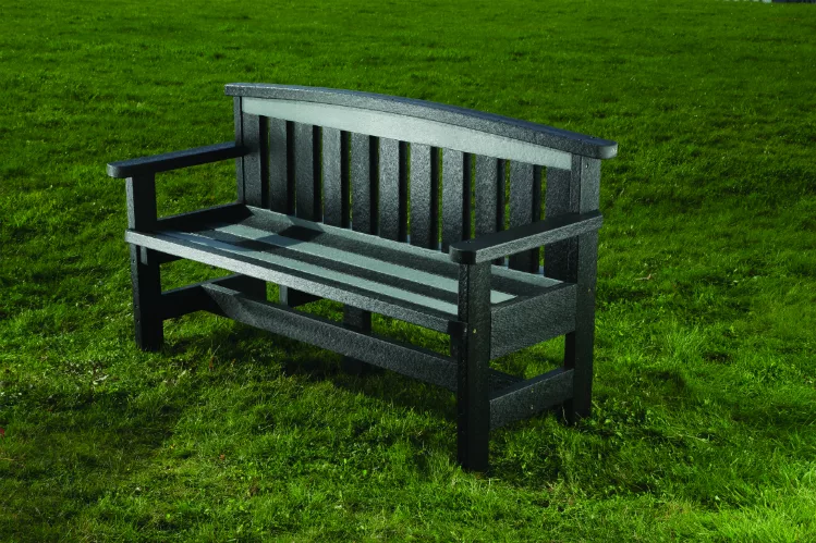 Grey and Black Traditional Bench